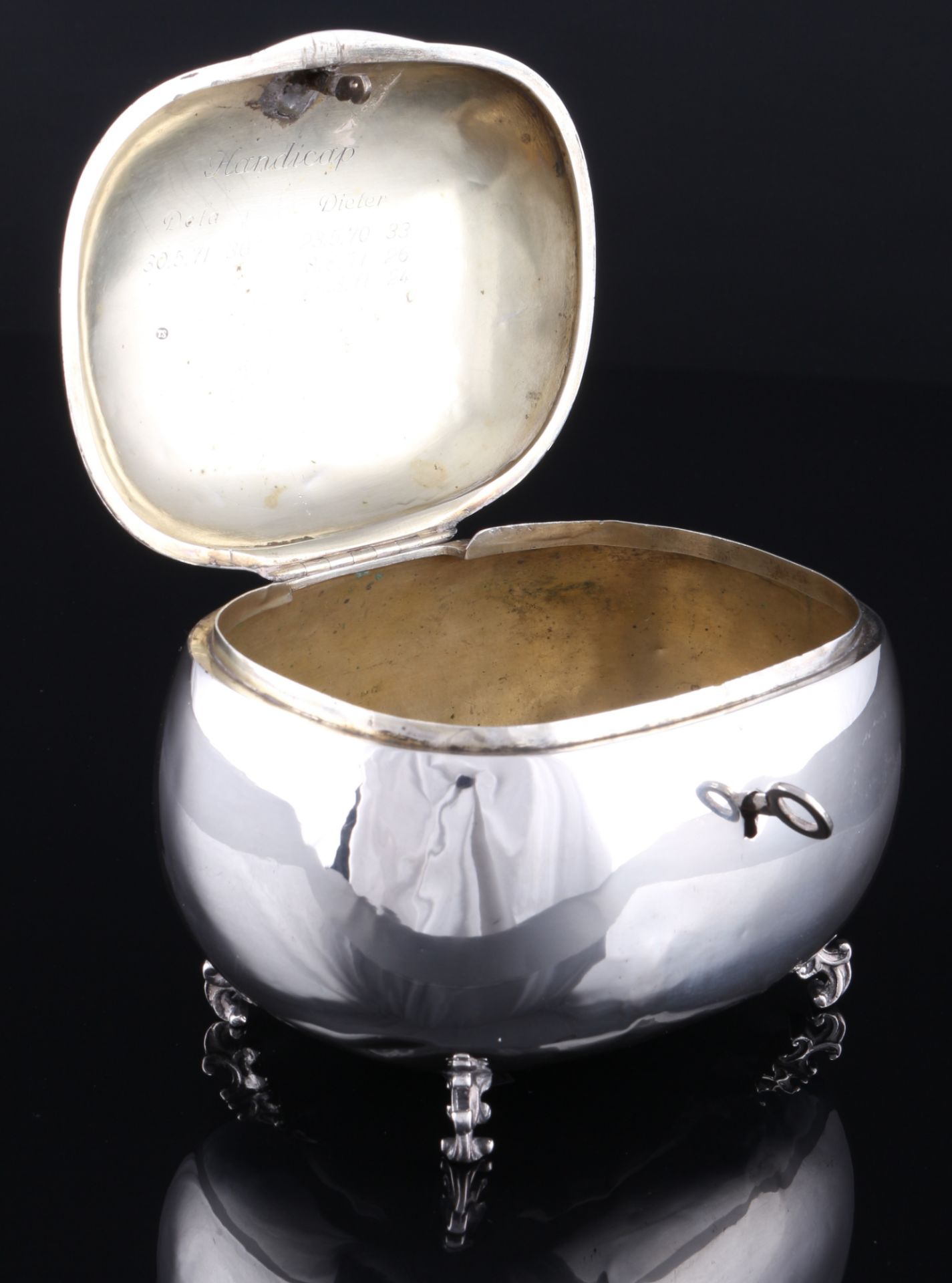 Österreich-Ungarn 800 Silber Deckeldose, silver lidded box, - Image 3 of 4
