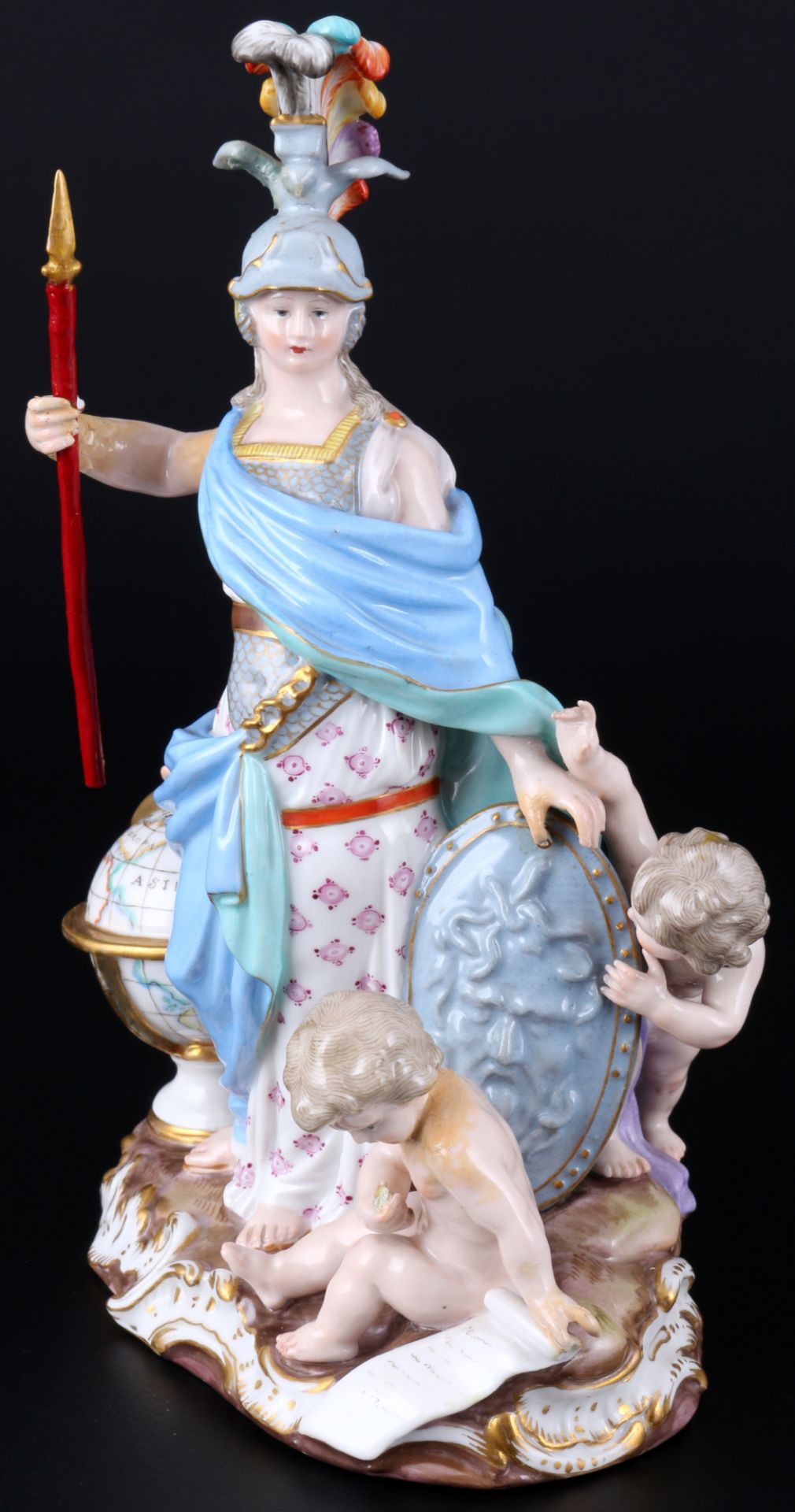 Meissen Pallas Athena mit drei Amoretten 1.Wahl, 1860 - 1924, Athena with three cupids 1st choice, - Bild 2 aus 9