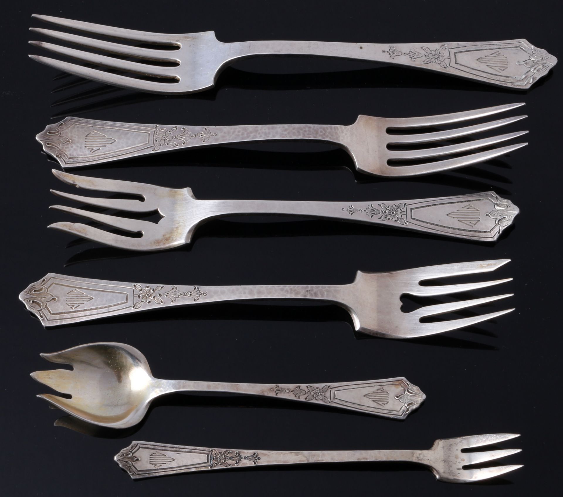 Gorham 925 Silber umfangreiches Besteck 1920/1930, extensive sterling silver cutlery set, - Image 9 of 13