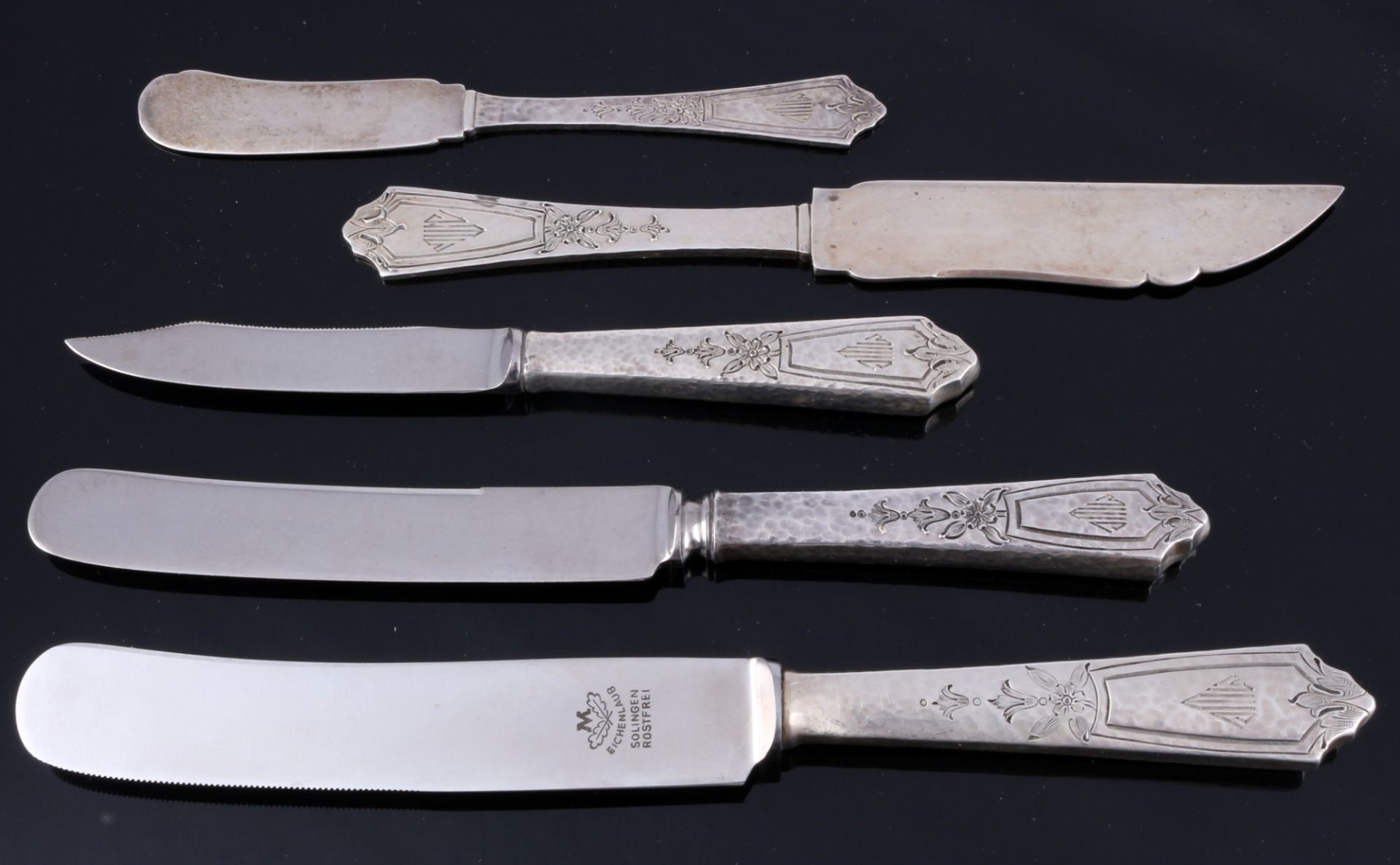 Gorham 925 Silber umfangreiches Besteck 1920/1930, extensive sterling silver cutlery set, - Image 7 of 13