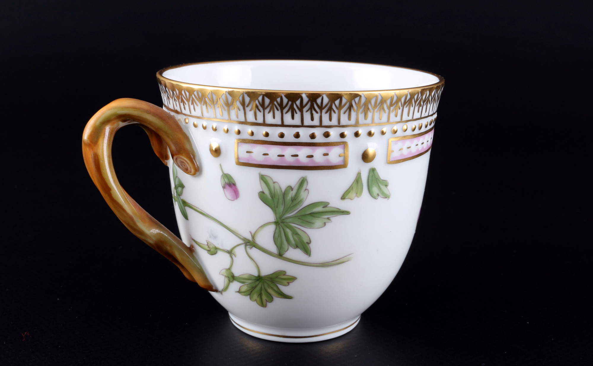 Royal Copenhagen Flora Danica Kaffeegedeck 3597/3573, coffee cup with dessert plate 1st choice, - Image 3 of 6