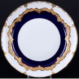 Meissen B-Form kobaltblau große Prunkplatte 1.Wahl, large splendor plate 1st choice,