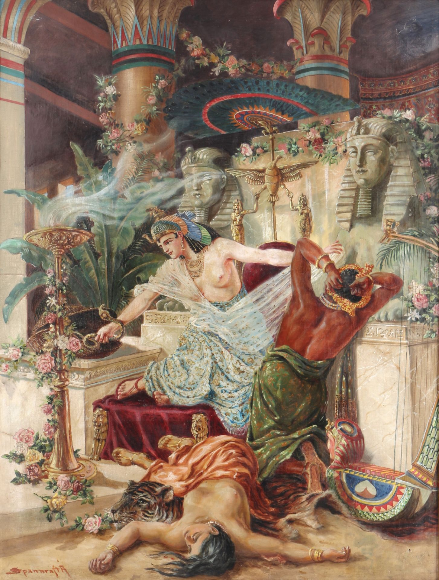 Agoston Spannraft (1883-1945) Königin Cleopatra und die Giftschlange, Queen Cleopatra,