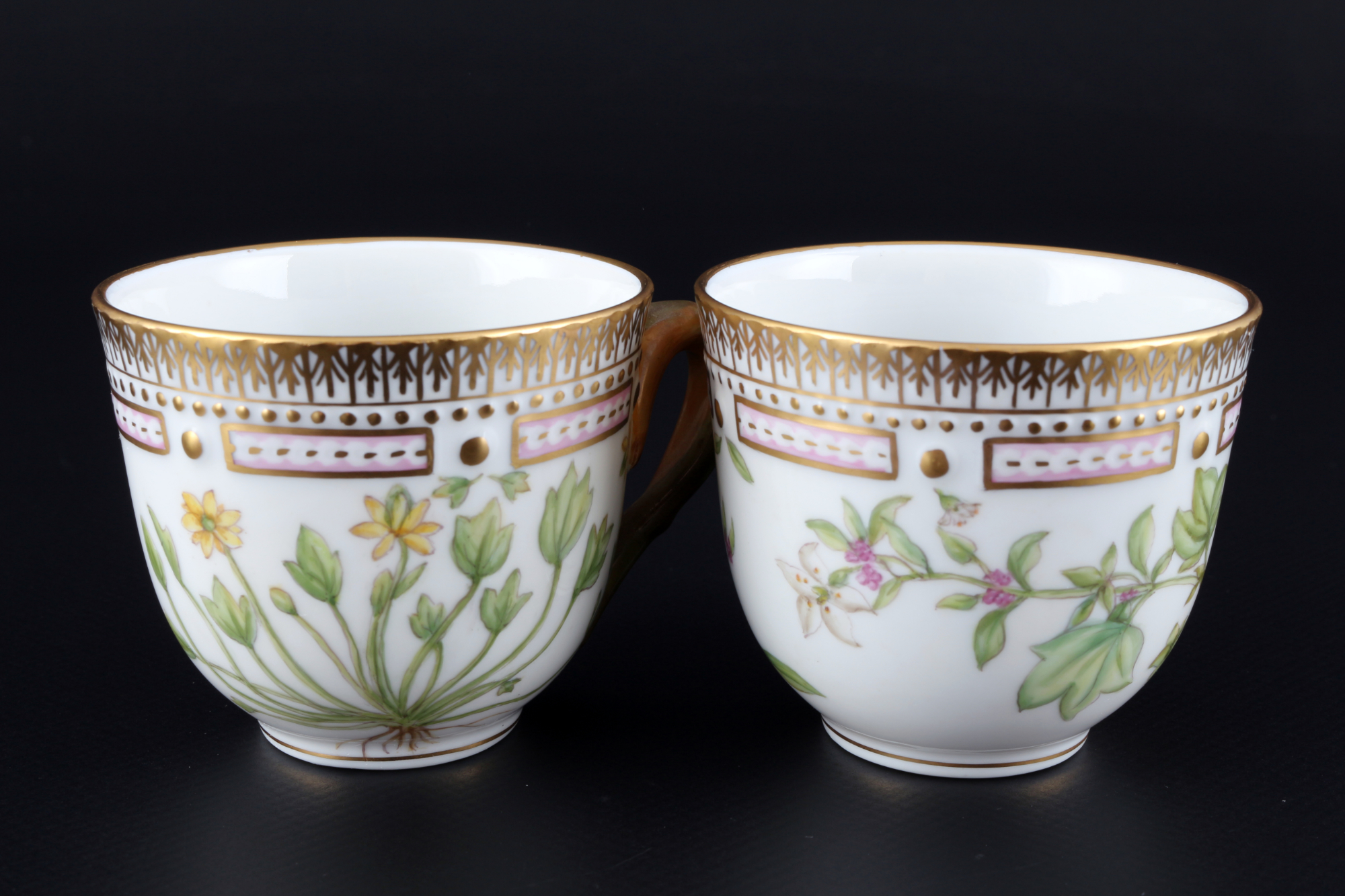 Royal Copenhagen Flora Danica 2 Mokkatassen 3618, mocha coffee cups with saucers 1st choice, - Image 2 of 5