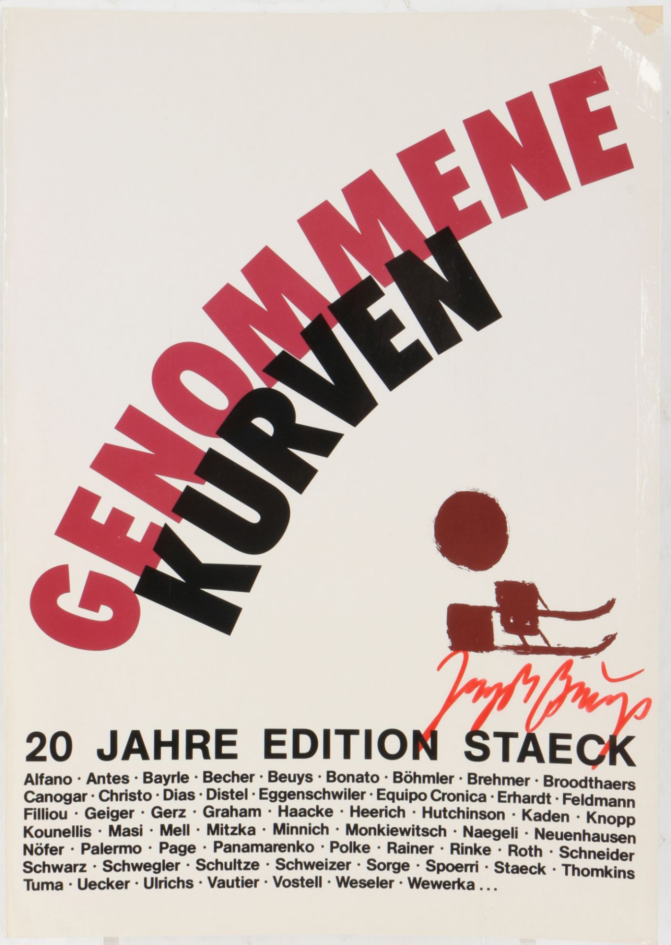 Joseph Beuys (1921-1986) signierter Buchband "Genommene Kurven. 20 Jahre Edition Staeck",