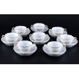 Meissen Vogelmalerei 8 Suppentassen 1.Wahl, soup cups 1st choice,