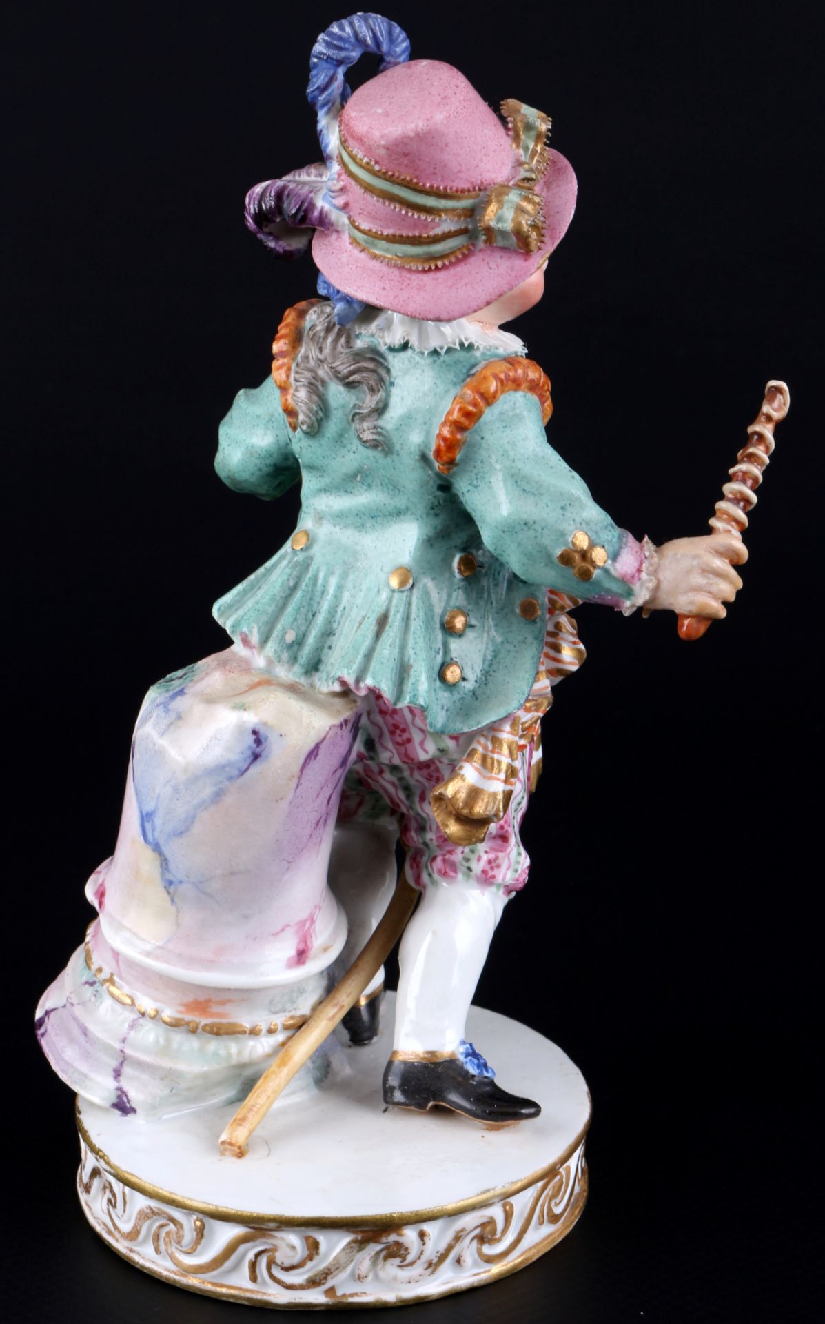 Meissen spielender Junge mit Holzpferd 1.Wahl, 1860-1924, playing boy with hobbyhorse 1st choice, - Image 4 of 7