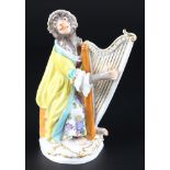 Meissen Affenkapelle Harfenistin, harpist monkey chapel,