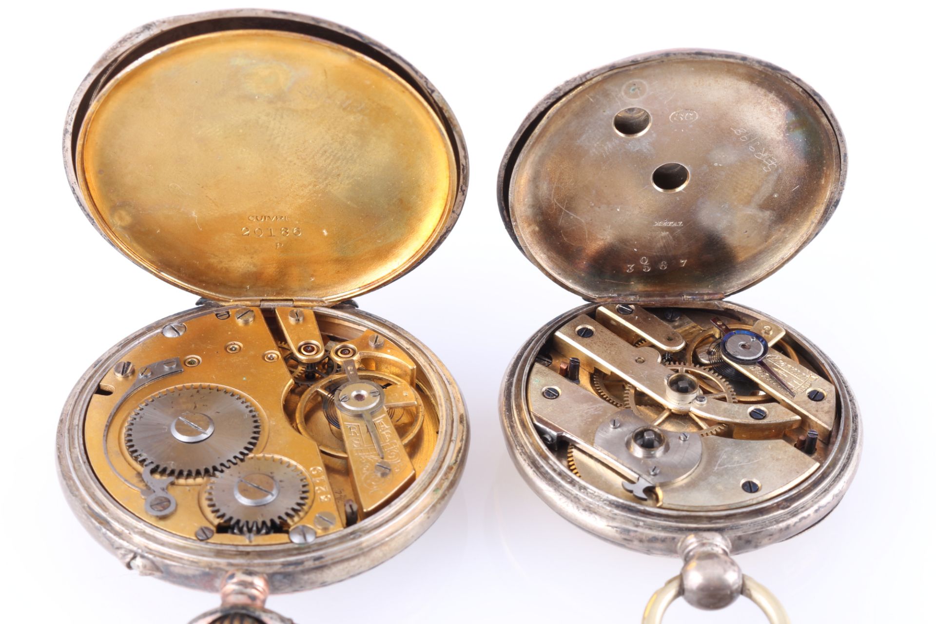 800 Silber 2 Jugendstil Herren Taschenuhr, silver pocket watches art nouveau, - Image 4 of 4