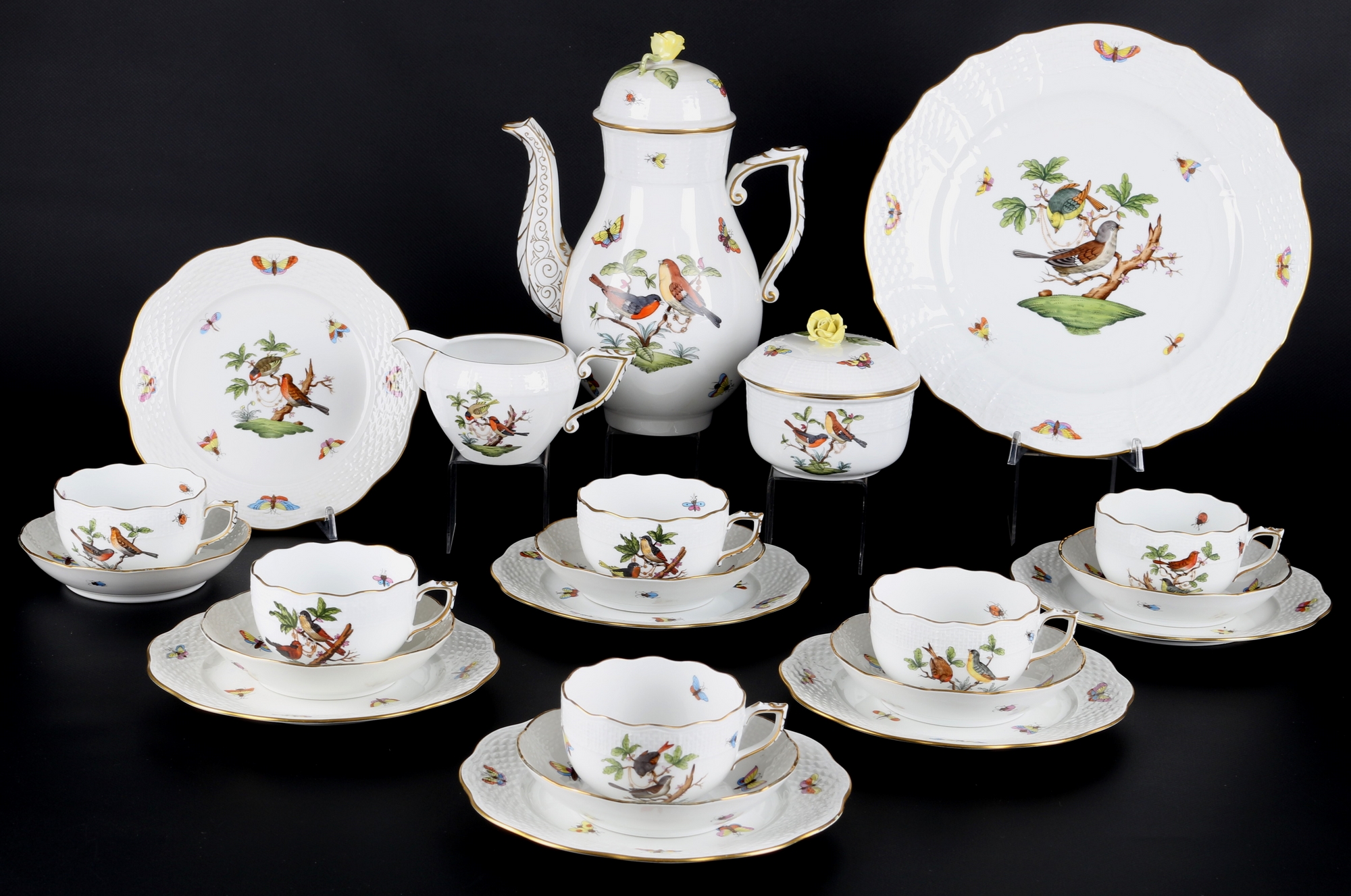 Herend Rothschild Teeservice für 6 Personen, tea service for 6 pers.,