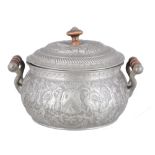 Zinn Deckeltopf 18. / 19. Jahrhundert, pewter lidded pot 18th / 19th century,