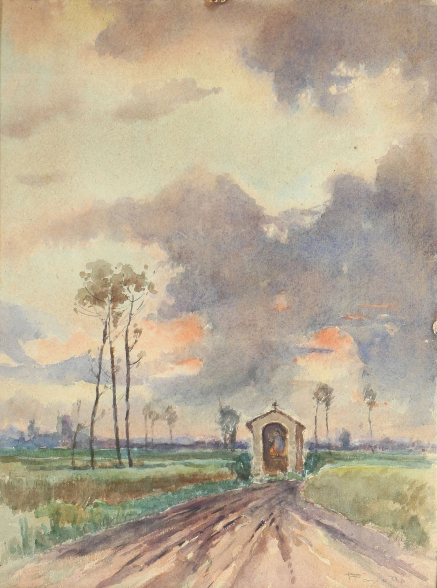 Antonio Pasetti (1882-1972) Kapelle am Wegesrand, chapel by the wayside,