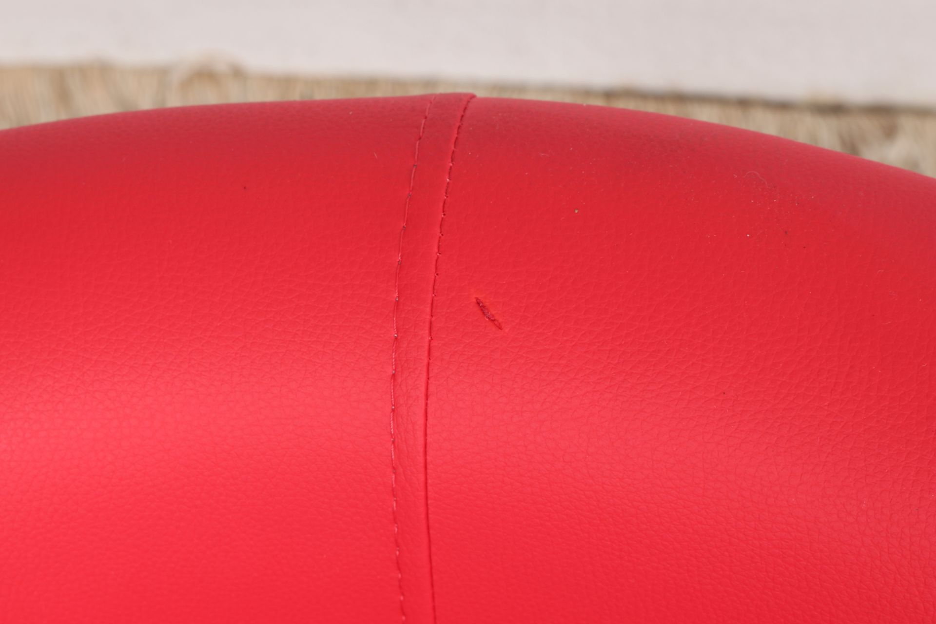 4 rote Designsessel, 4 red design armchairs leather, - Image 5 of 5