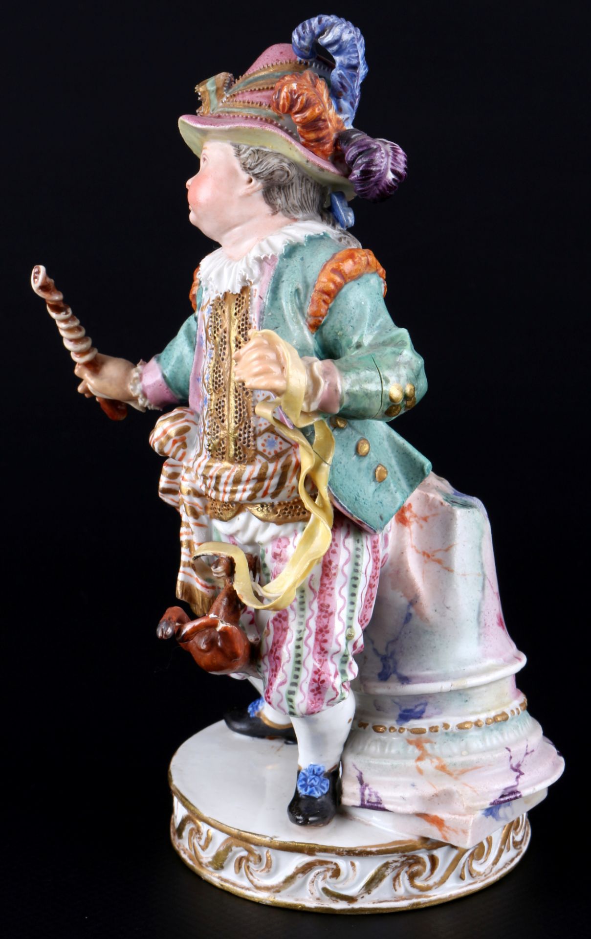 Meissen spielender Junge mit Holzpferd 1.Wahl, 1860-1924, playing boy with hobbyhorse 1st choice, - Image 2 of 7