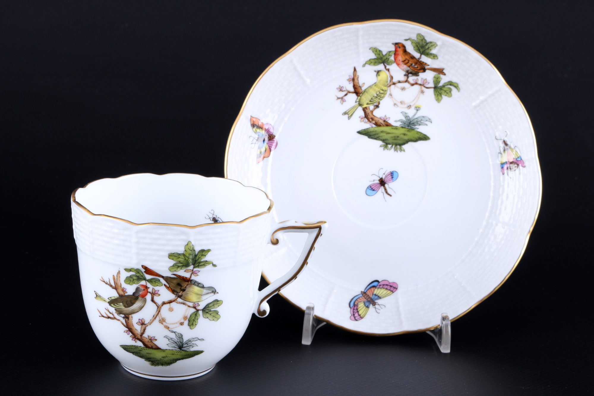 Herend RO Rothschild 6 Kaffeetassen, coffee cups with saucers, - Image 2 of 3