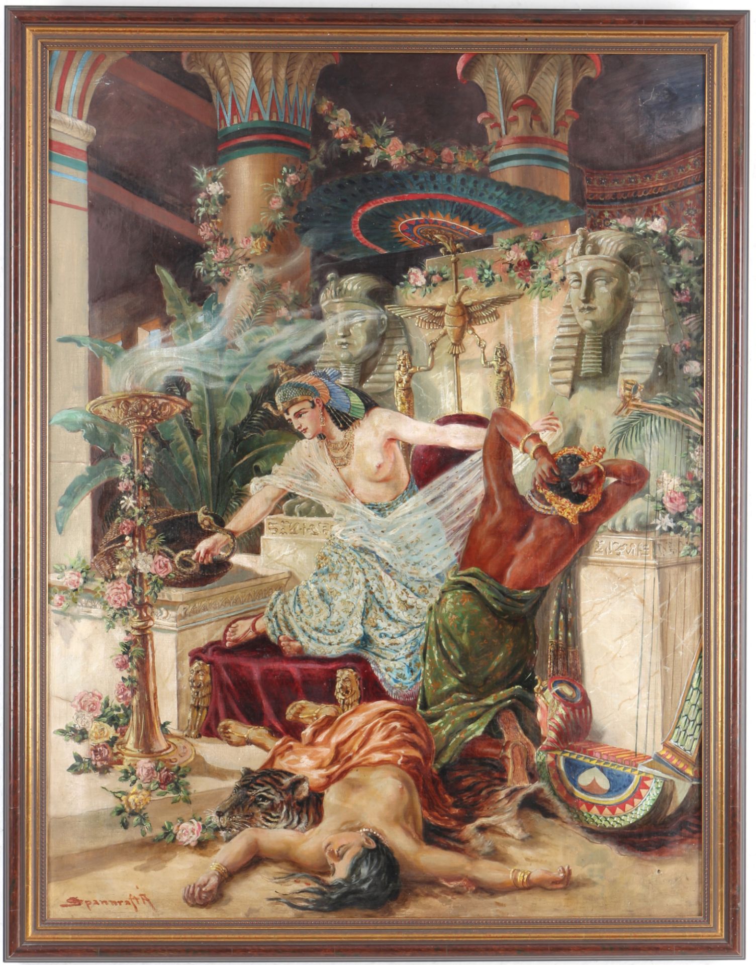 Agoston Spannraft (1883-1945) Königin Cleopatra und die Giftschlange, Queen Cleopatra, - Image 2 of 4