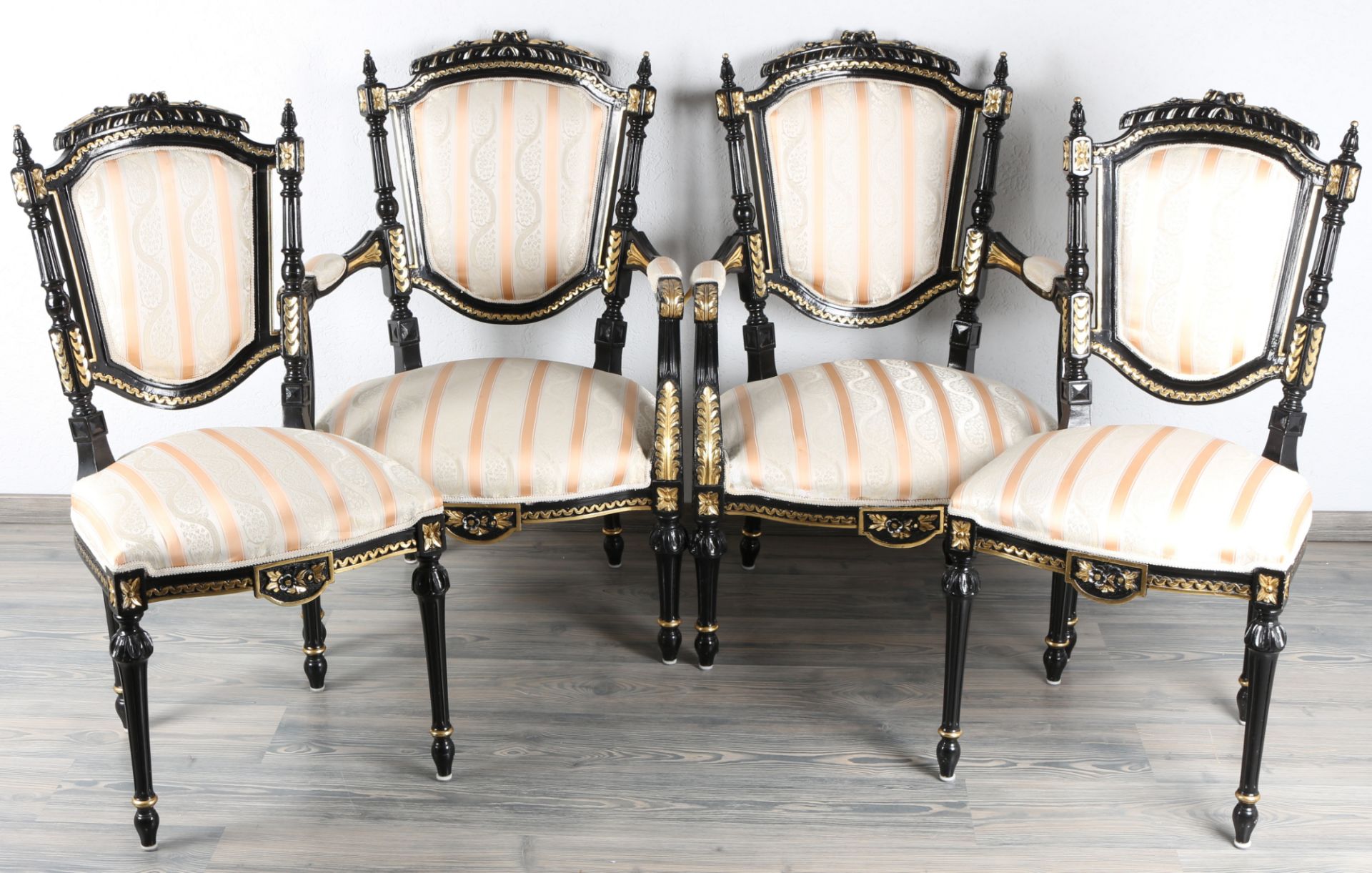 2 Sessel und 2 Stühle im Napoleon III - Stil, 2 armchairs and 2 chairs in Napoleon III style,