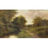 Henry John Kinnaird (1861-1929) Idyllische Landschaft mit Flusslauf, Idyllic landscape with a river,