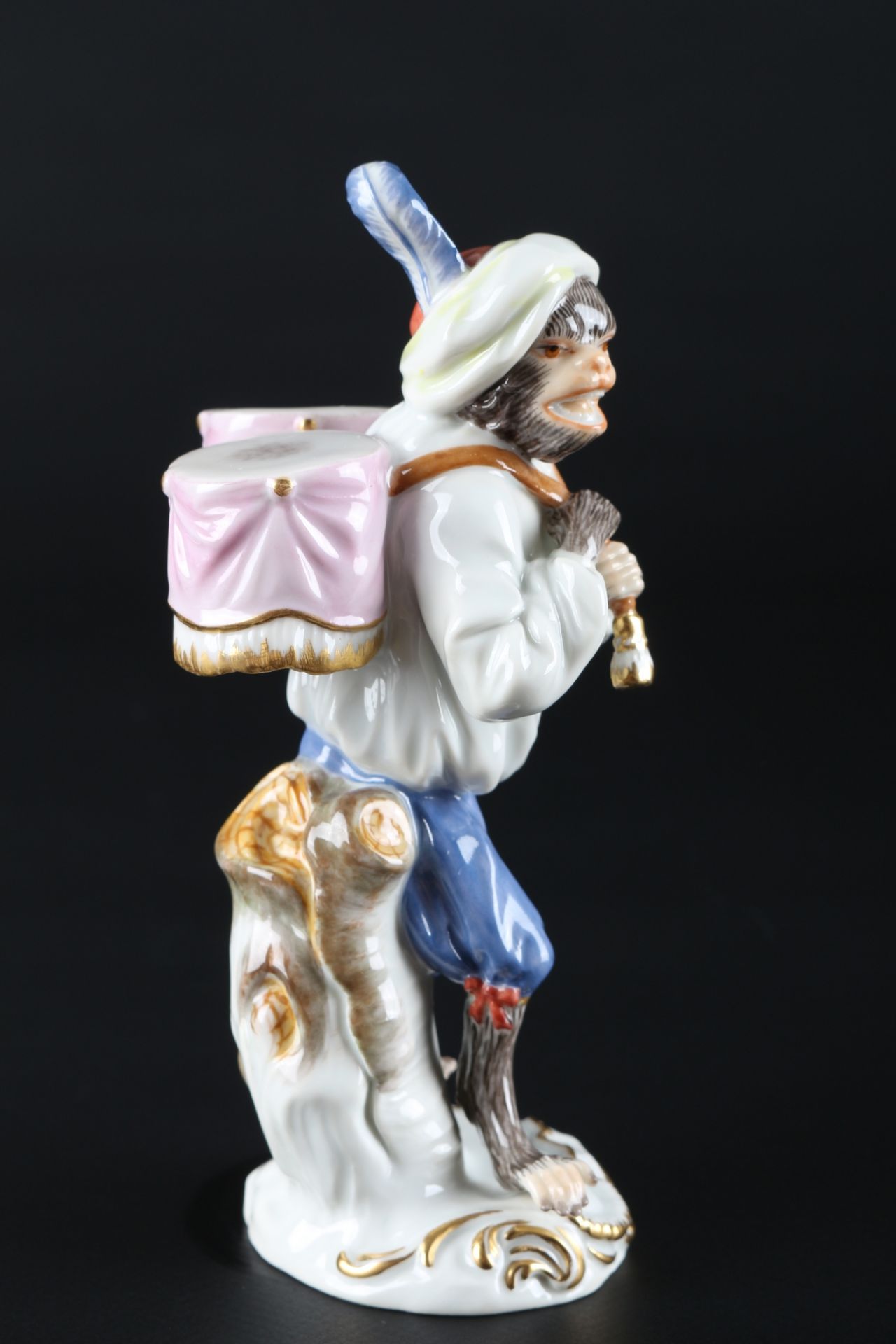 Meissen Affenkapelle Paukenträger, kettledrum carrier monkey chapel, - Image 2 of 5