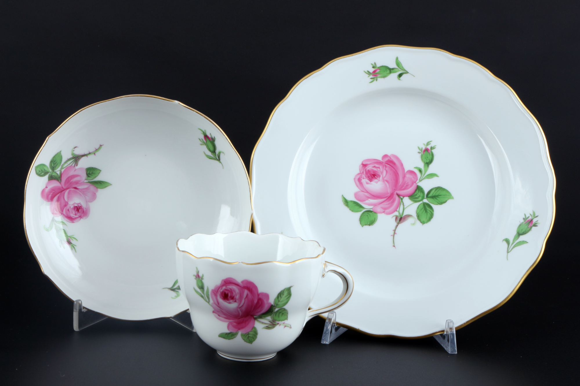 Meissen Rote Rose Kaffeeservice für 6 Personen, coffee service for 6 pers., - Image 2 of 9