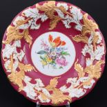 Meissen Blumenbukett purpur große Prunkschale 1.Wahl, large splendor bowl 1st choice,