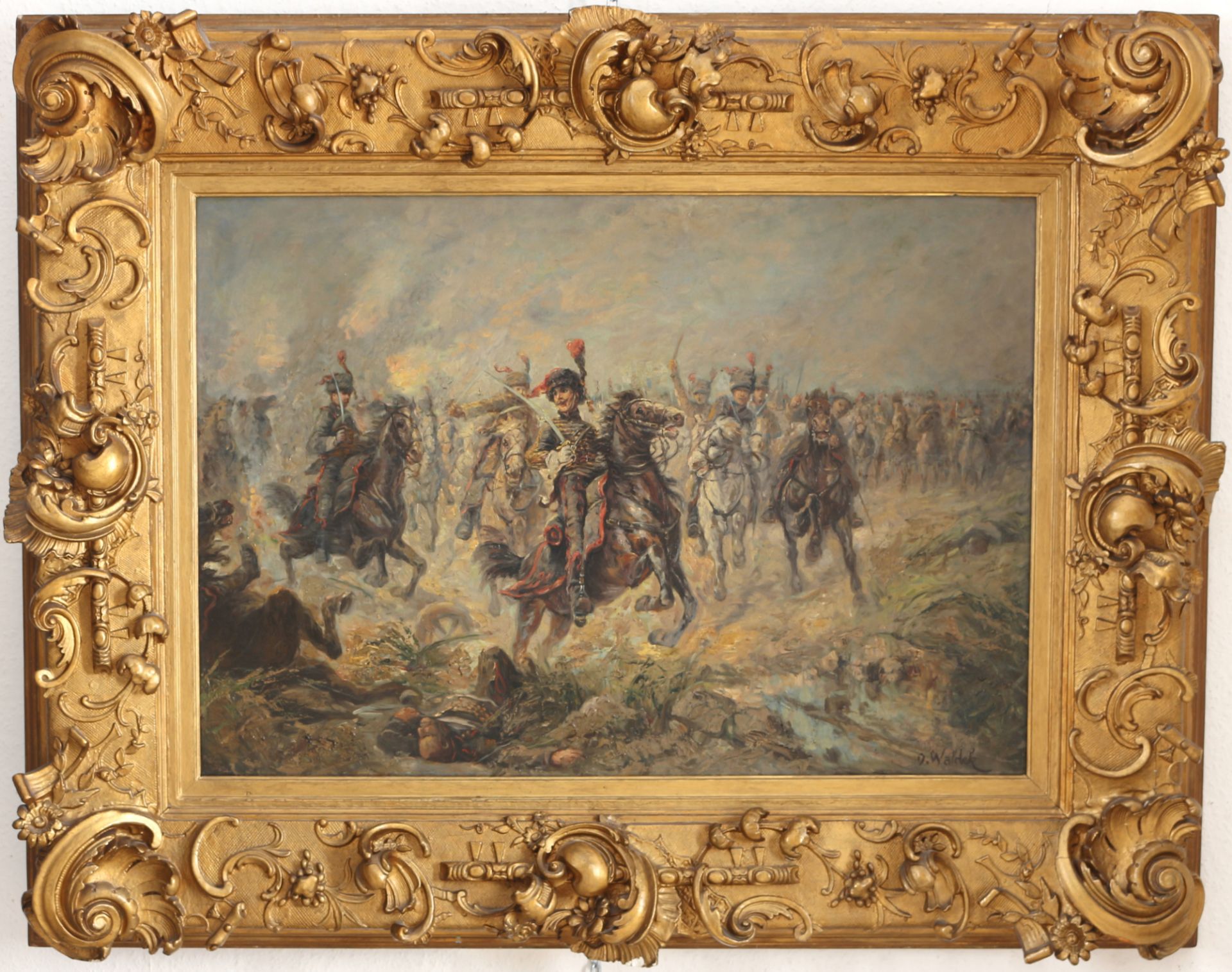 C. Waldek 19. Jahrhundert, Schlacht der Husaren, battle of hussars 19th century, - Bild 2 aus 5