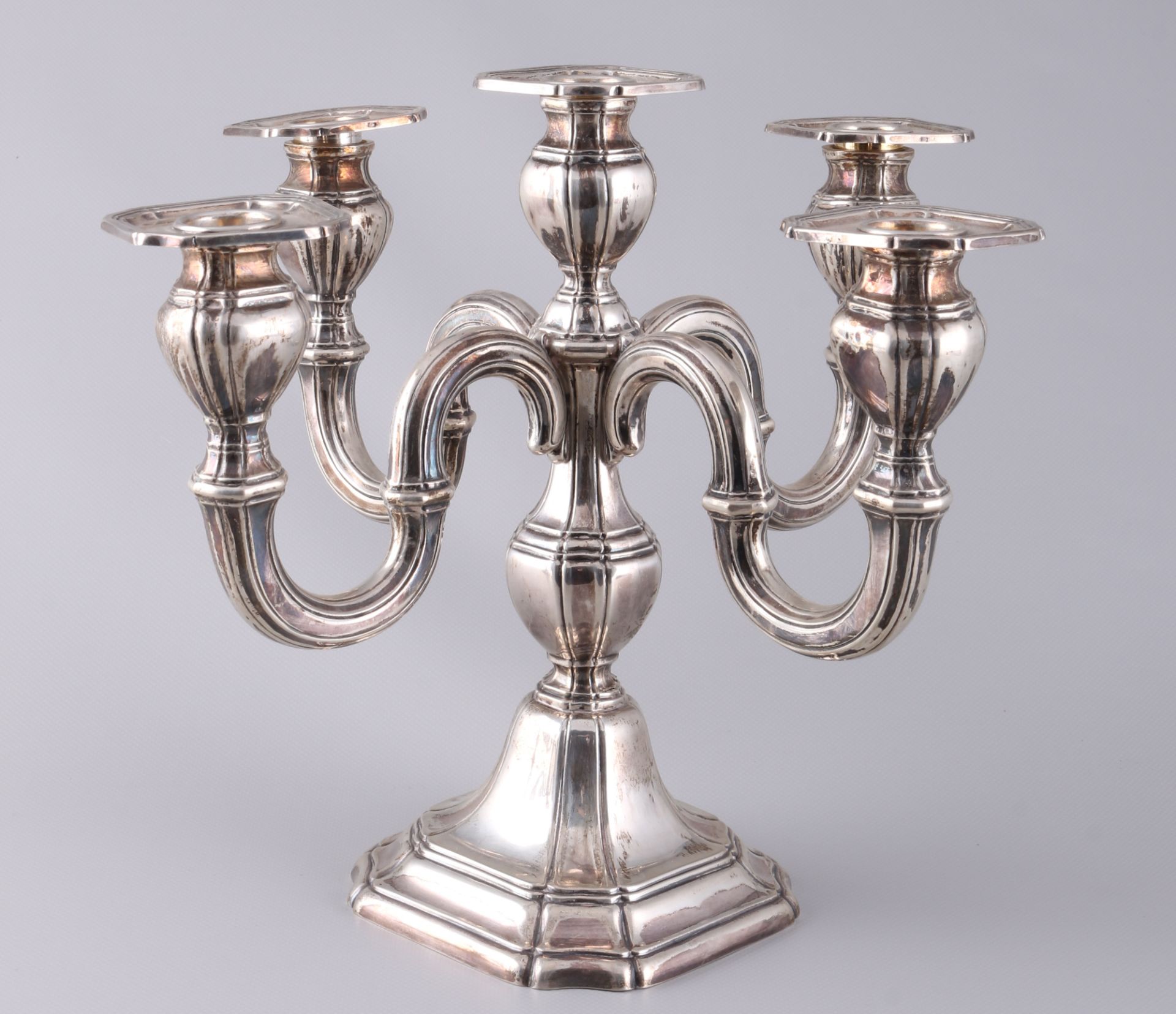 800 - 835 Silber 3 Kerzenleuchter, u.a. Grimminger & Gebr. Deyhle, silver candlesticks, - Bild 2 aus 6