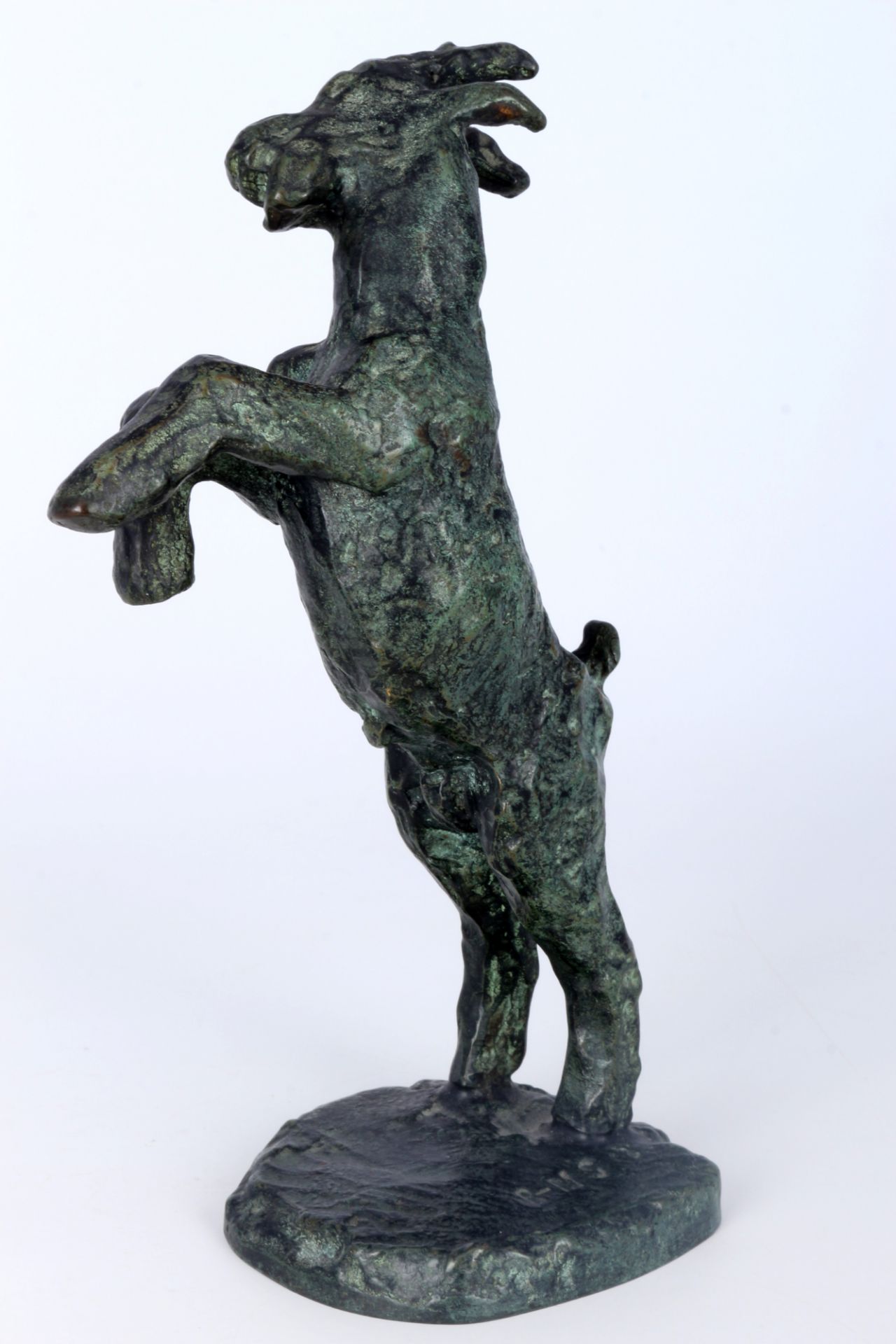 Rose Maria Stiller (1920 - 1993) Bronze aufsteigender Ziegenbock, bronze raising goat, - Bild 3 aus 6