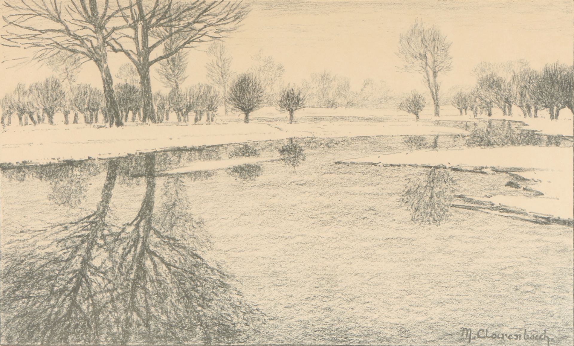 Max Clarenbach (1880-1952) 2 Winterlandschaften am Niederrhein , 2 winter landscapes at Niederrhein  - Bild 3 aus 4