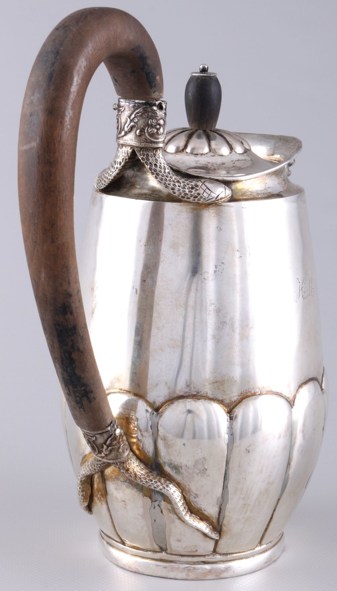 Silber 18. Jahrhundert, Kaffeekanne mit Greifvogel-Ausguß, silver coffee pot 18th century, - Bild 2 aus 3