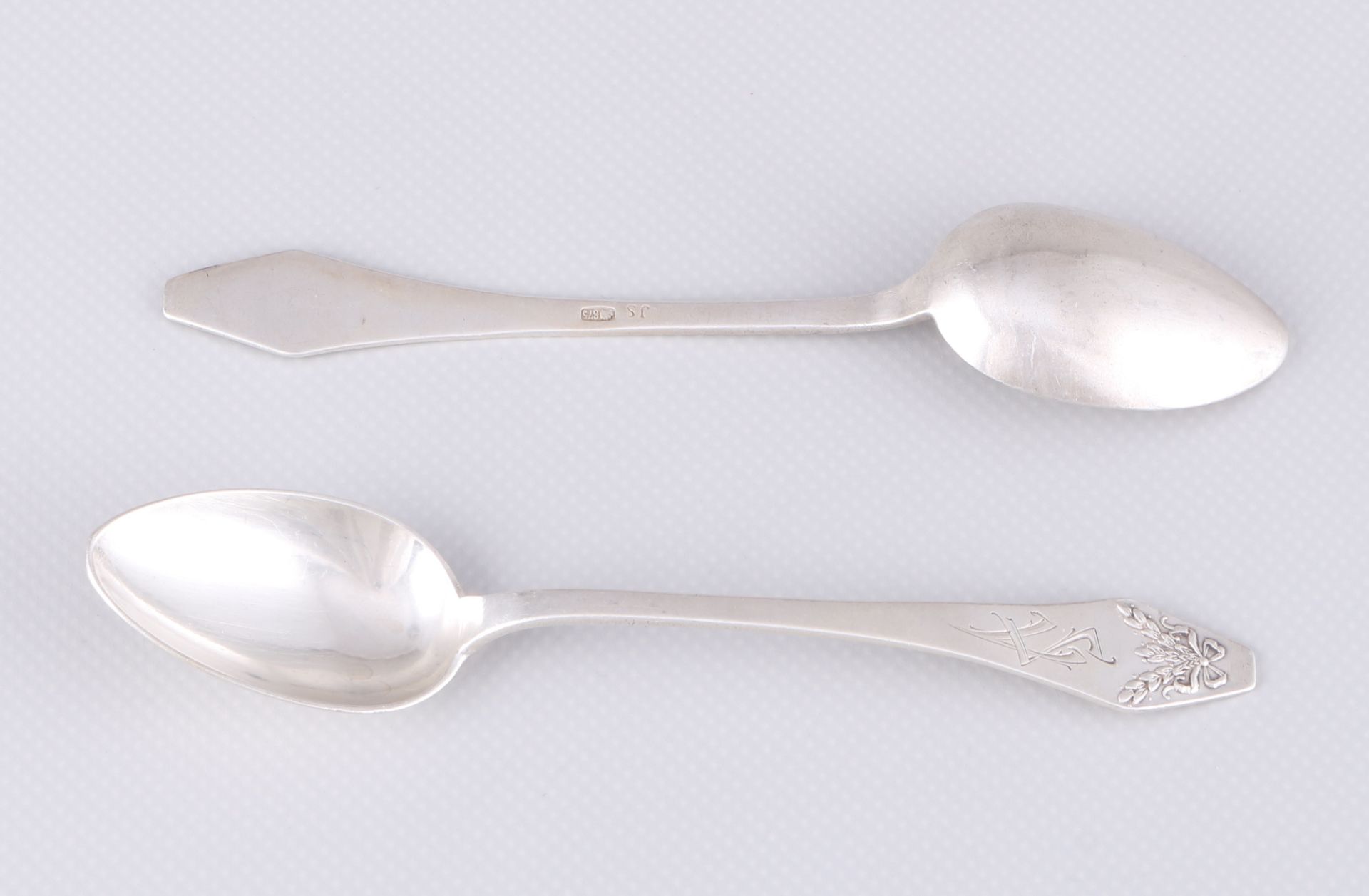 Lettland/Russland 875 Silber 12 Kaffeelöffel, latvian/russian silver coffee spoons, - Bild 2 aus 3