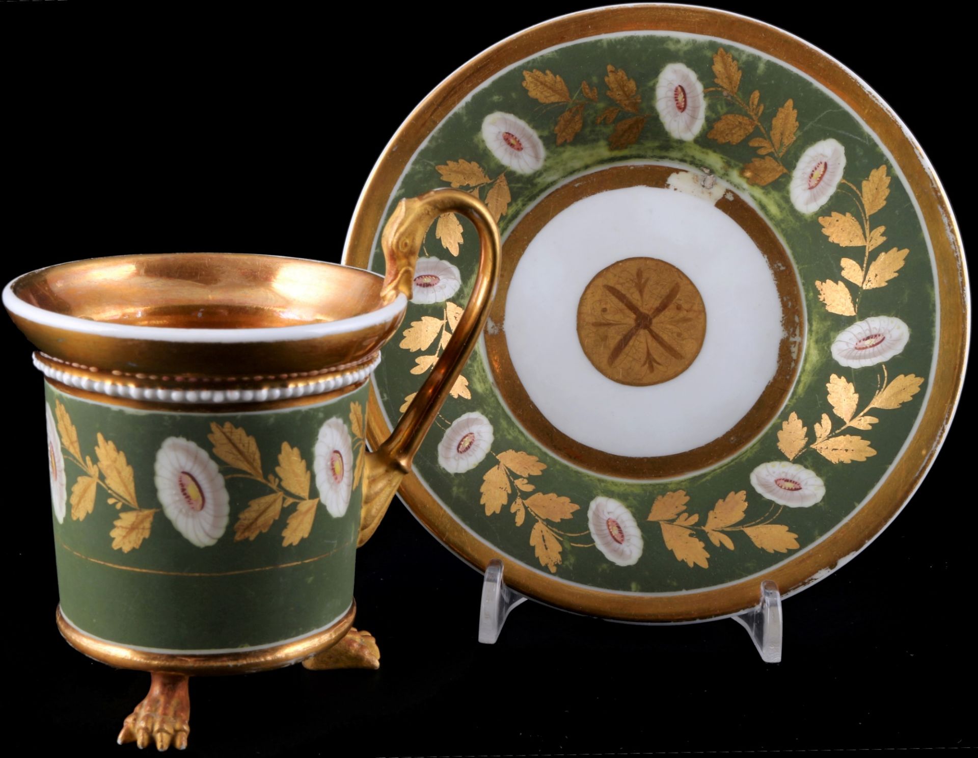 Frankreich Empire Tatzen-Prunktasse 19. Jahrhundert, France splendor cup with paws 19th century,