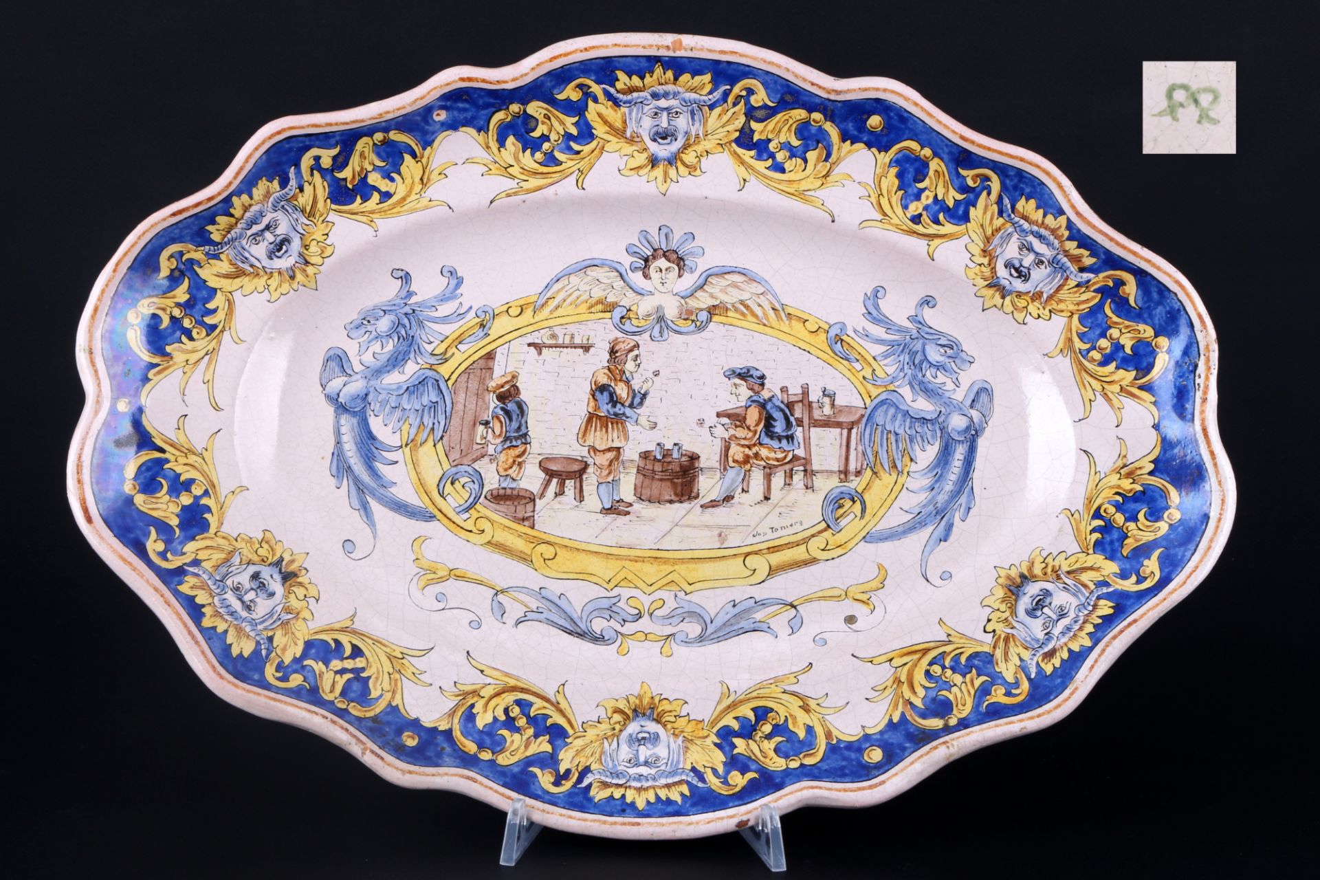 Niederlande 18. / 19. Jahrhundert Prunkplatte, dutch ceramic splendor platter,