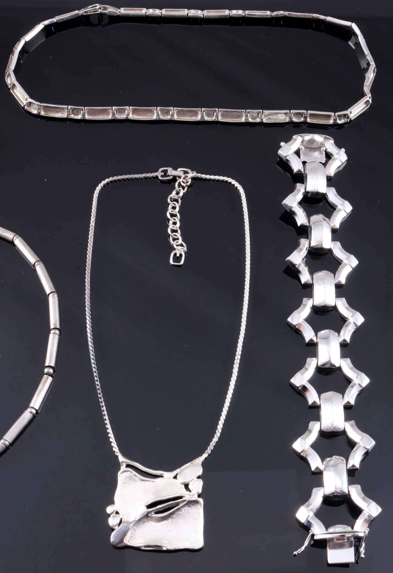 925 Silber Design Schmuckkonvolut 12-teilig, sterling silver design jewelry lot, - Image 3 of 4