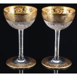 St. Louis Thistle Gold 2 Likörgläser, liquor glasses,