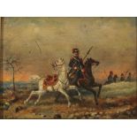 Felix Kreutzer (1835-1876) Kavalier mit Beutepferd, cavalier with captured horse,