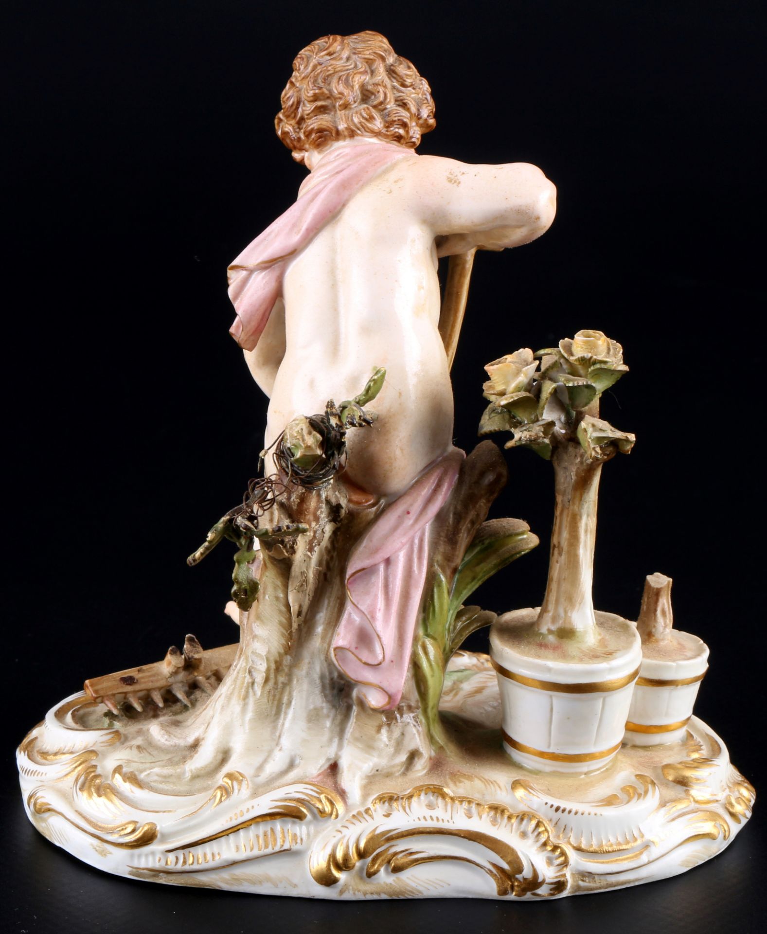 Meissen Allegorie der Erde - Gärtnerputte 1.Wahl, Knaufmarke 1860-1924, Allegory of Earth Cherub gar - Image 3 of 7