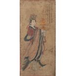 China große Malerei einer Dame mit goldener Beigabe, buddhist painting,