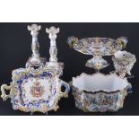 Desvres Rouen 6-teiliges Keramik Lot, 1. Hälfte 20. Jhd., french decorative ceramic,