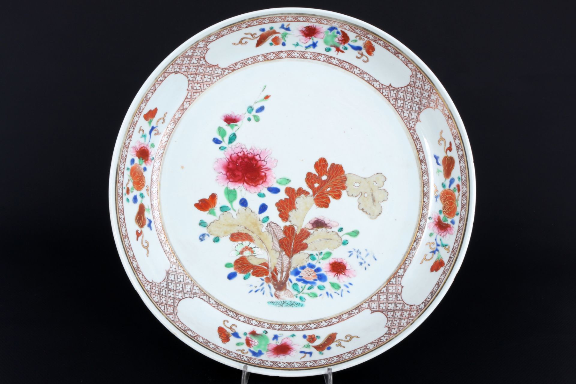 China Trompetenvase und Schale mit floralem Dekor, chinese vase and bowl, - Image 4 of 6