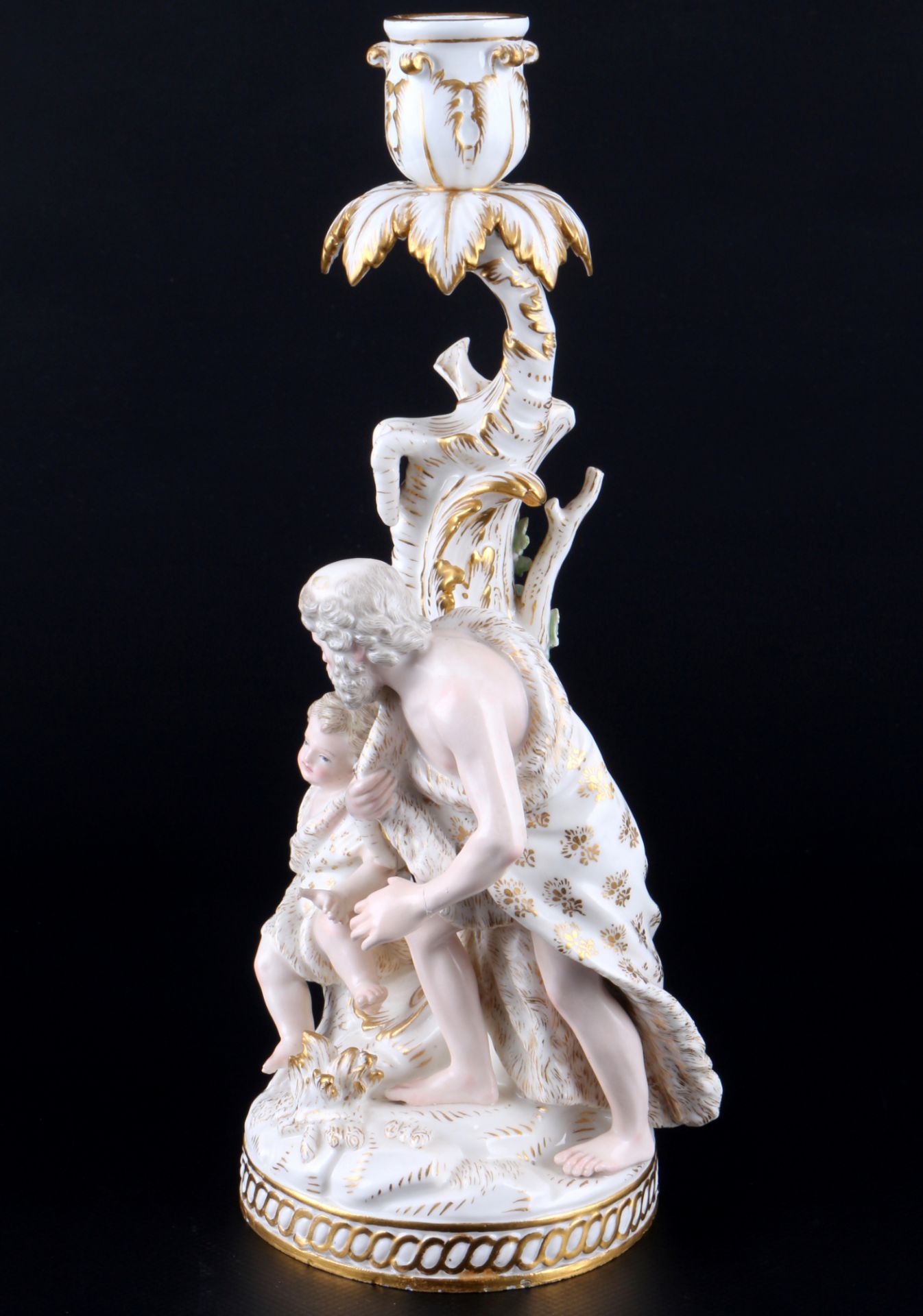 Meissen Die Vier Jahreszeiten Kerzenleuchter 1.Wahl, Knaufmarke 1860-1924, Four Seasons candlestick - Bild 2 aus 8