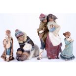 Lladro 4 Kinderfiguren, spanish children figures,