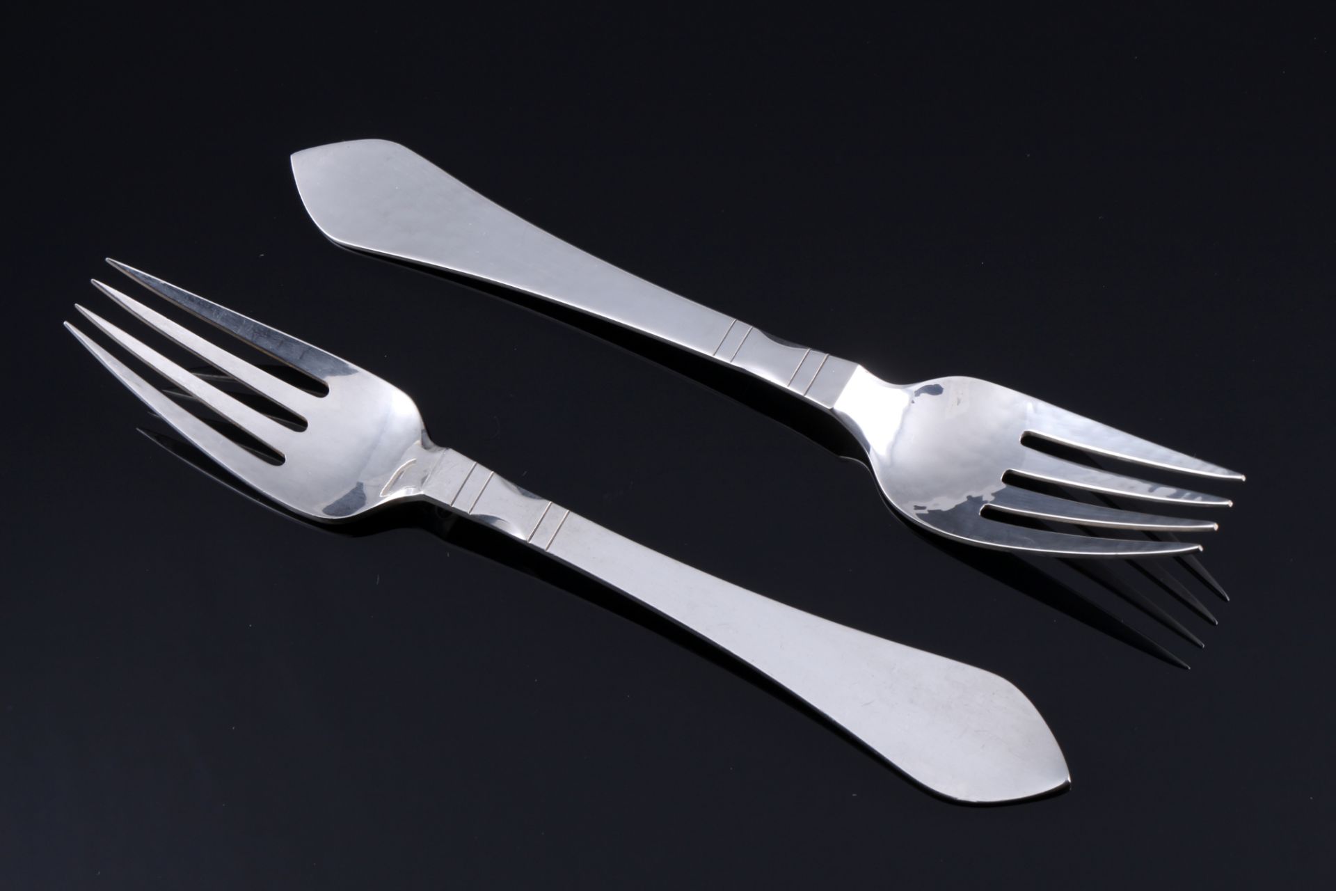 Georg Jensen Continental 925 Silber 6 Menügabeln, sterling silver menu forks, - Image 2 of 4