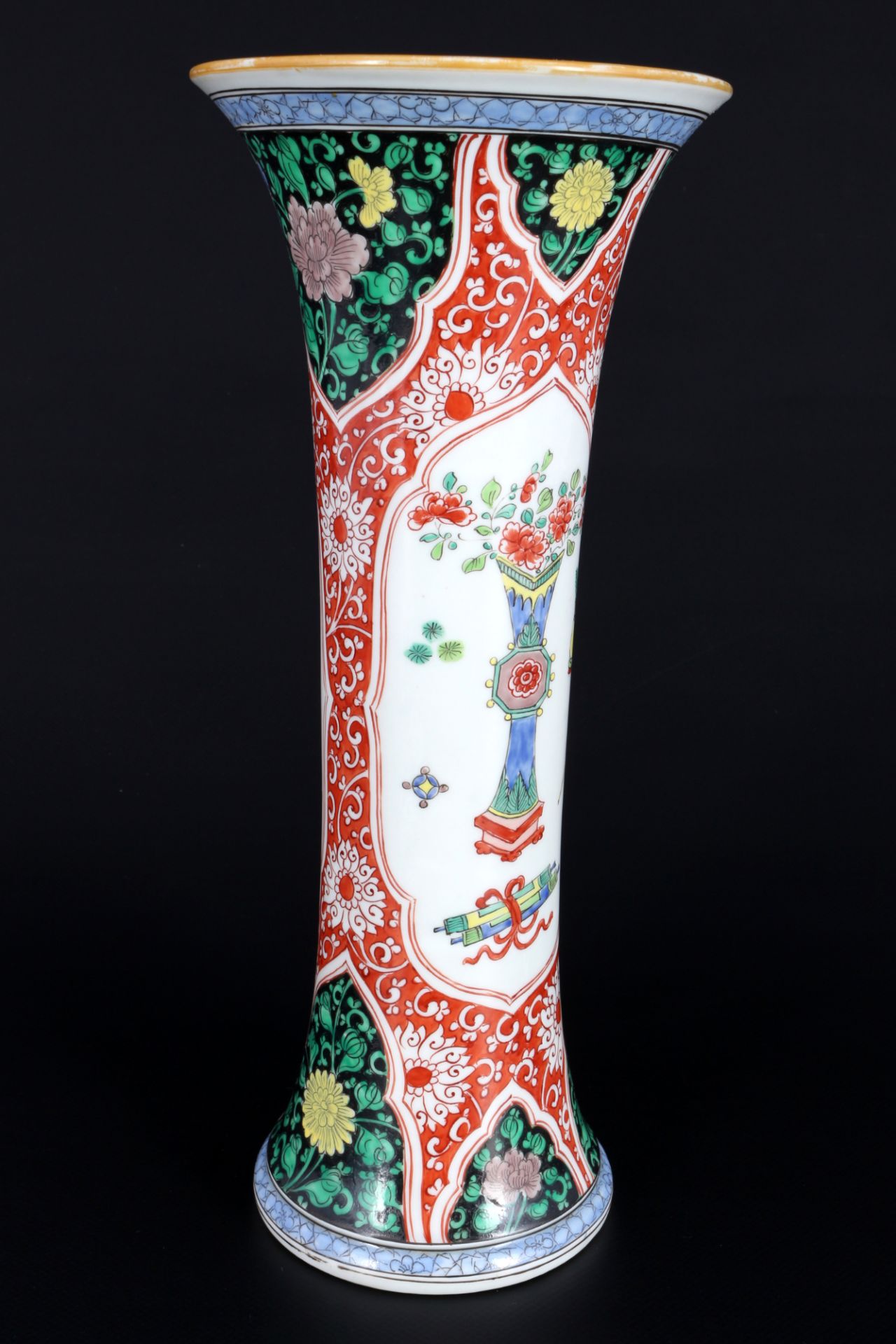 China Trompetenvase und Schale mit floralem Dekor, chinese vase and bowl, - Image 3 of 6