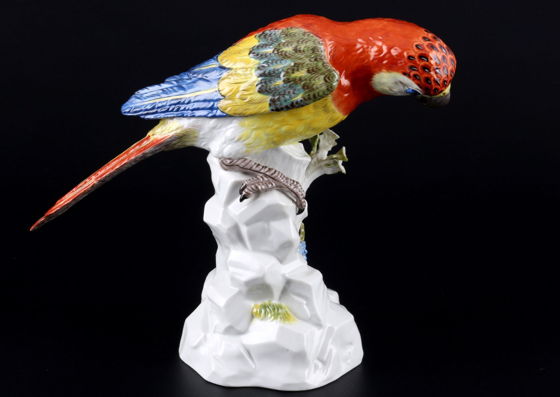 Meissen Ara Papagei auf Stamm, porcelain parrot, - Image 4 of 7