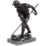 Rudolf Kaesbach (1873-1955) Bronze Bauer mit Sense, farmer with scythe,