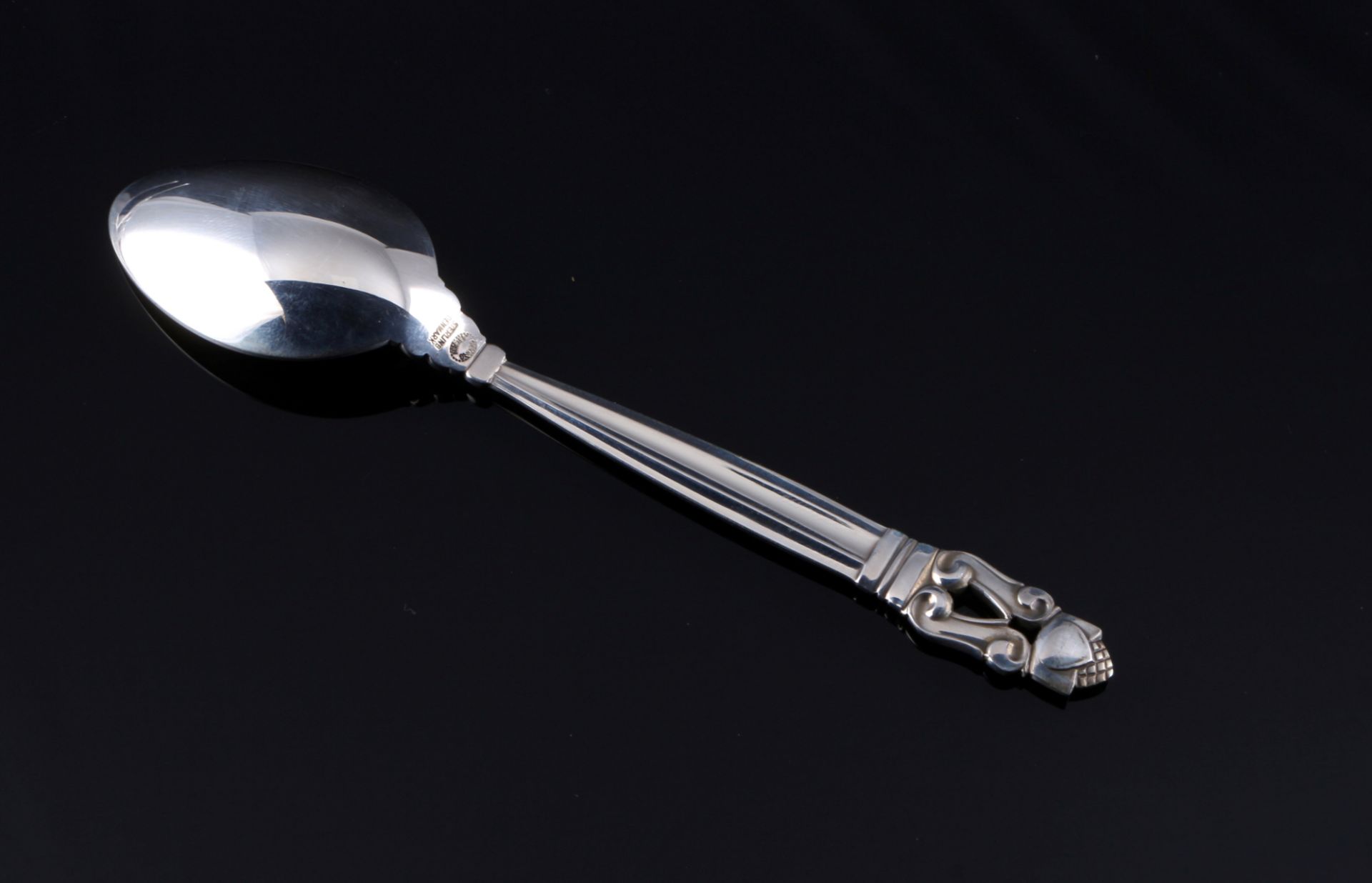 Georg Jensen Acorn König 925 Silber 7 mittlere Kaffeelöffel, sterling silver coffee spoons, - Image 3 of 4