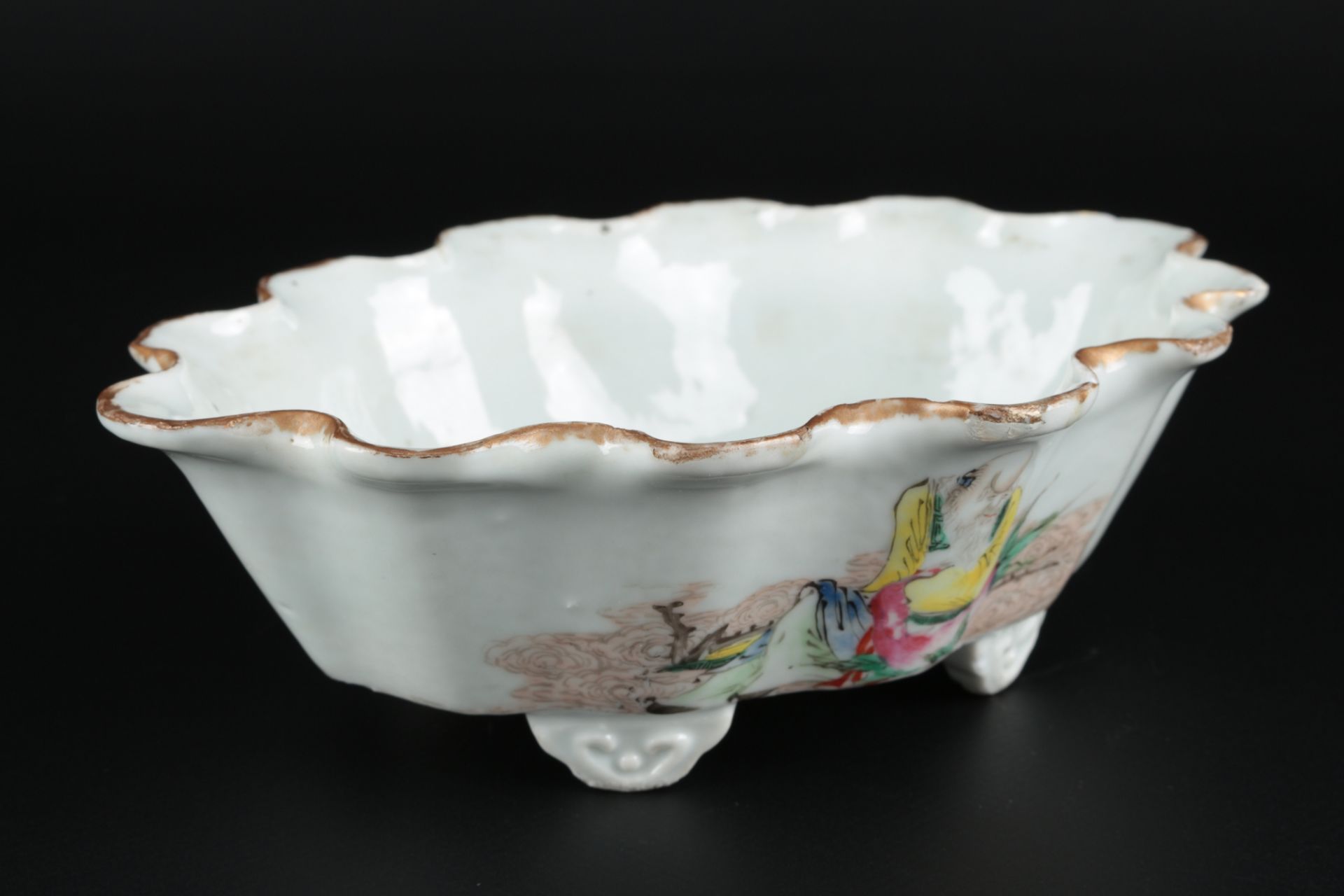 China 2 Schalen Figuren u. Vogel, chinese bowls, - Image 3 of 7