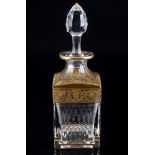 St. Louis Thistle Gold Whiskykaraffe, square whisky carafe,