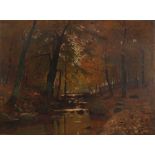 Fritz Grebe (1850-1925) Waldlichtung mit Bachlauf, forest glade with stream course,